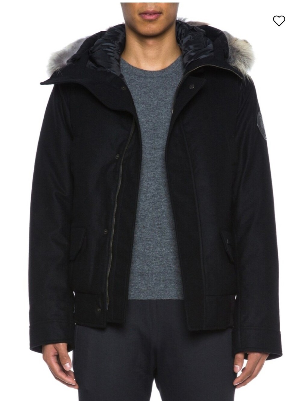 Canada Goose Branta D'Alpago Wool Bomber, Medium, Navy Blue